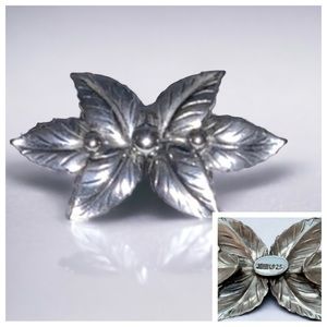 323 Vintage Rare Silver JOHN L LAURITZEN Flower Pin Heirloom Brooch